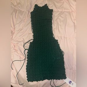 Dark green mini dress